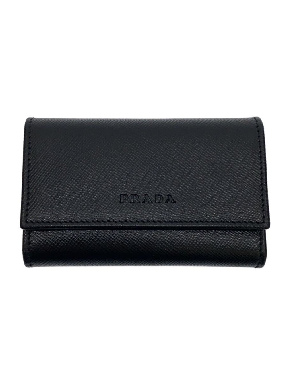 Prada Key Case Wallet Leather Black